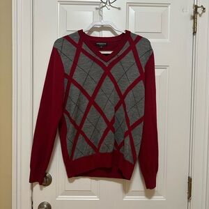 Express red and gray sweater